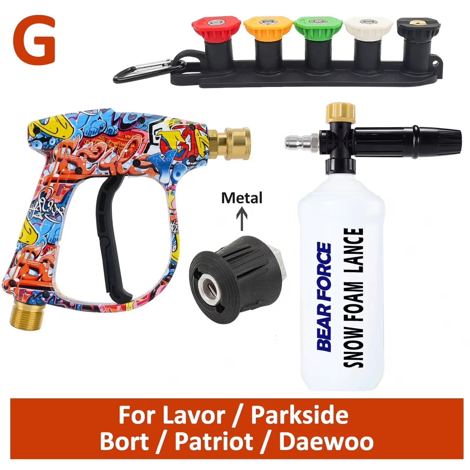 Pressure Washer Water Gun for Car Cleaning Hose Connector For Karcher Nilfisk Parkside Bosch Quick Connector Nozzles CM World
