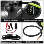 SucceBuy 4-In-1 Electric Car Jack 12V 5T Portable Hydraulic Jack Impact Wrench Tire Compressor Lifting LED Light Car Repair Tool CM World