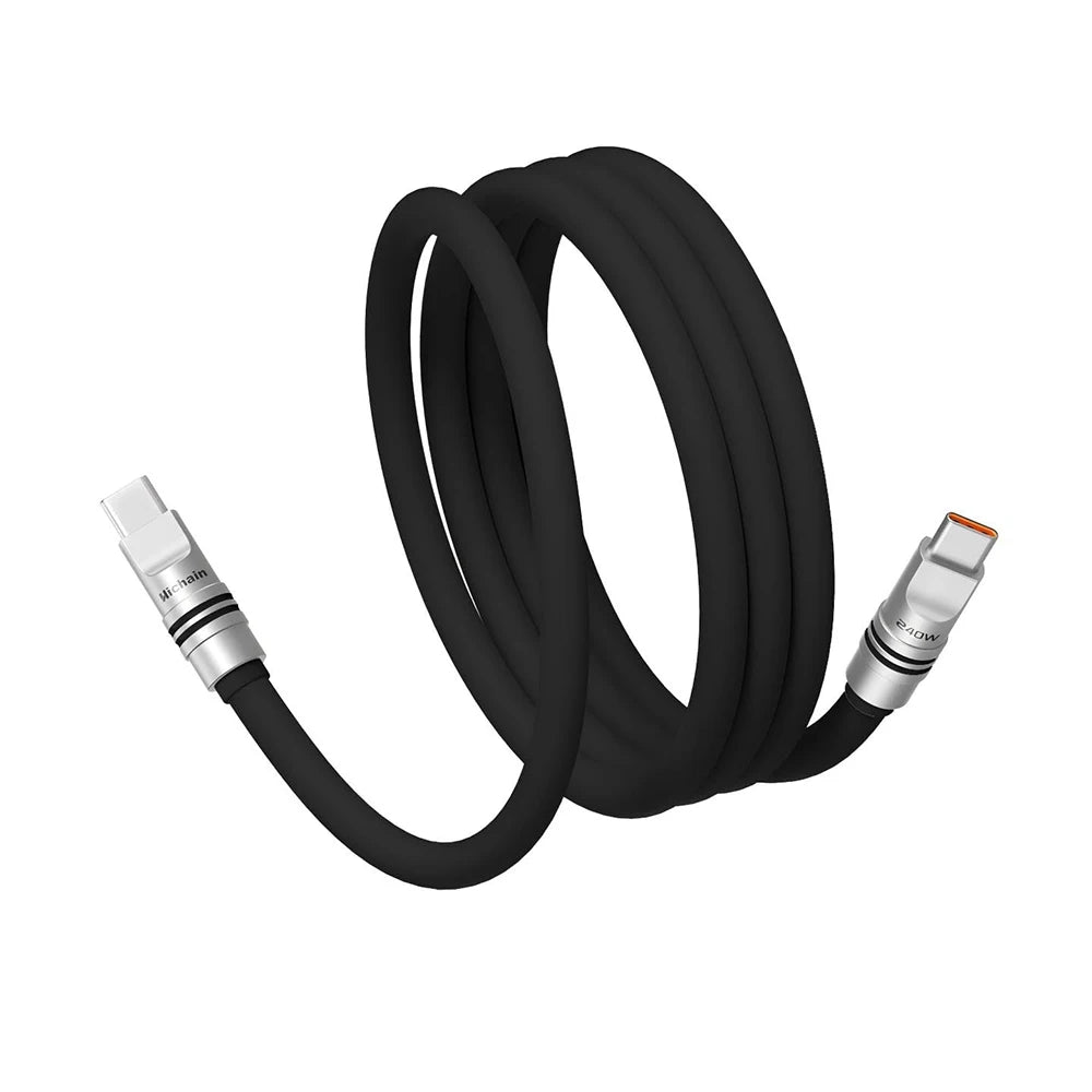 PD240W USB C To C Fast Charging Cable For iphone Laptop Tablets Liquid Silicone Soft Phone Charging Cable 480Mbps Data Transfer