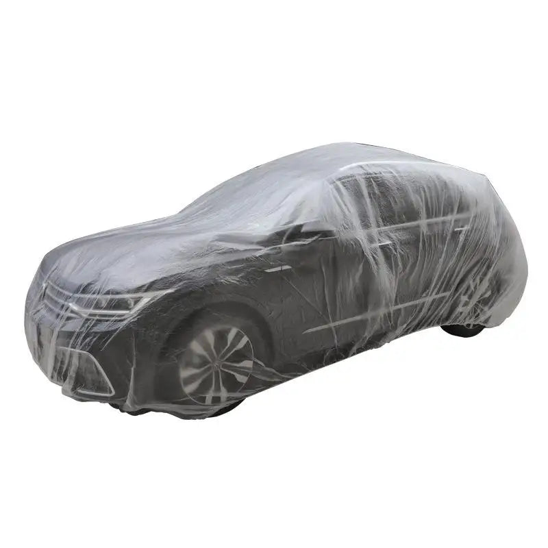 Disposable Clear Car Cover - Universal PE Waterproof Dust Protector Throw-Away Transparent Indoor Auto Body Dustproof Protection Car Mobile World
