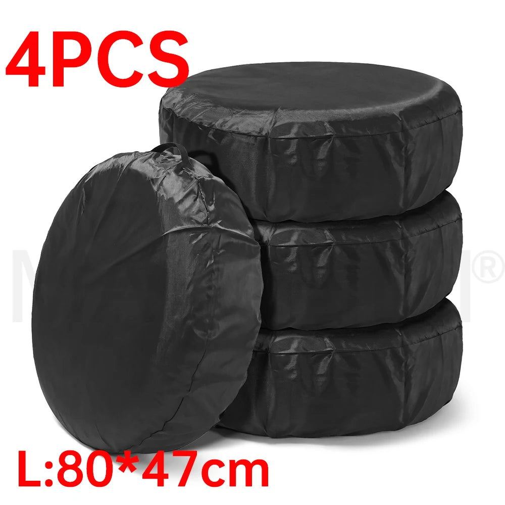 1/2/4PCS Car Auto Wheel Tire Cover Weatherproof Dust-Proof 4x4 Overland Vehicle Spare Tire Cover Case Bag Polyester CM World