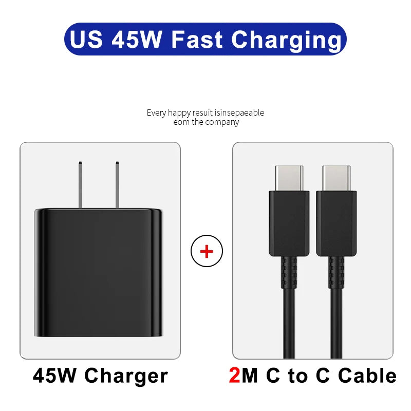 PD 45W USB C Charger Super Fast Charging Adapter For Samsung Galaxy S24 S23 S22 S25 Ultra A55 A16 A56 Phone Charger Type C Cable Car Mobile World
