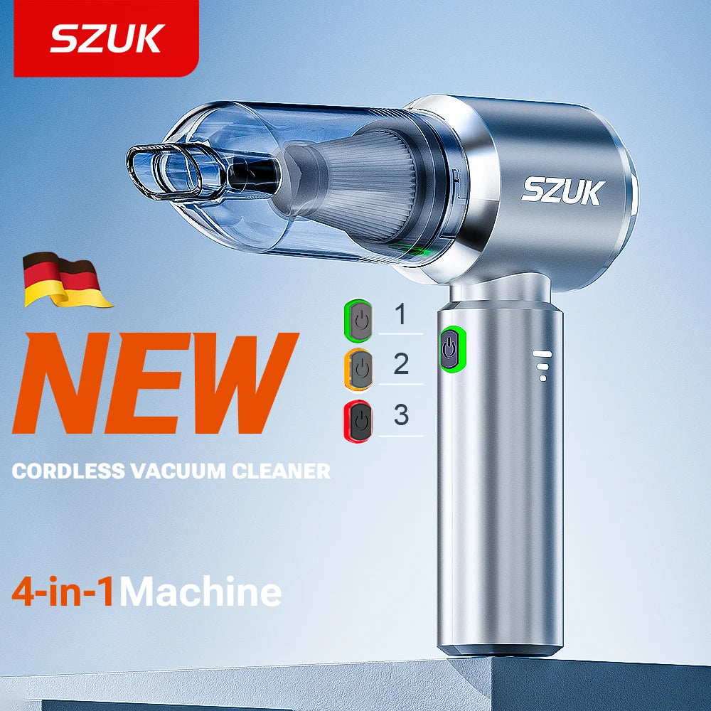SZUK Car Vacuum Cleaner 180000PA Wireless Portable Cleaning Machine for Keyboard Powerful Mini Handheld Cleaner for Car and Home CM World