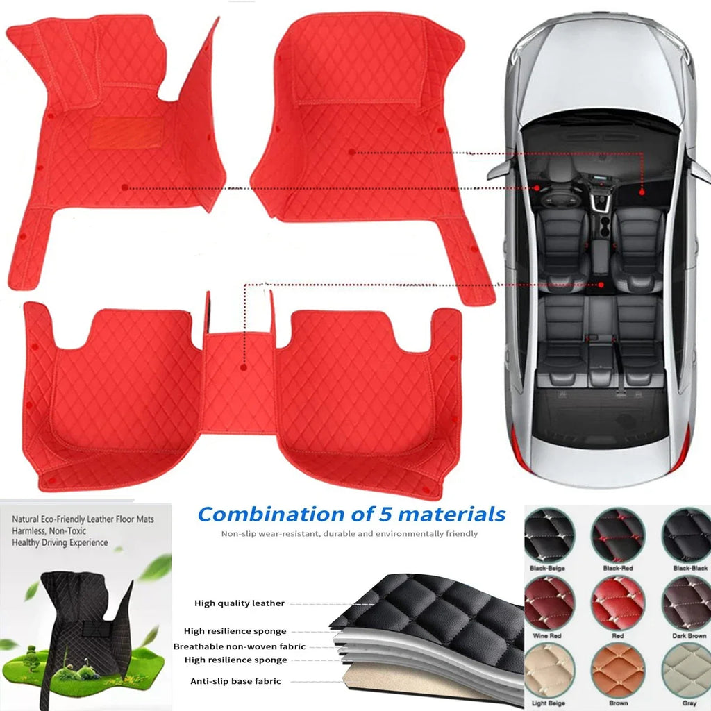 PU-leather waterproof Custom Car Floor Mats For BMW 3er Coupe E92 2 door E90 4 door Convertible E93 Auto Carpets Coche liners