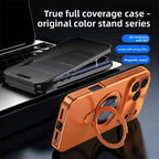Original Farve Bagplade Mobiletui Til iPhone 17/14/15/16 Pro Max Magnetsuge Holder Metalramme All-Inclusive Spejlbeskyttelse Etu