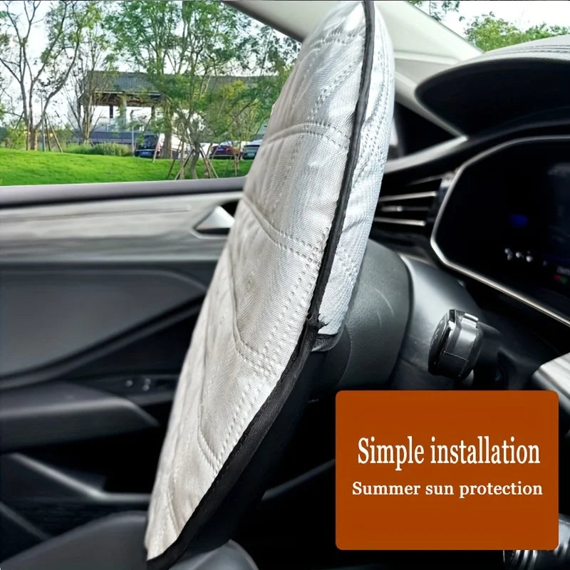 Universal Car Steering Wheel Cover - Heat Isolation, Sun Protection and Shading Suitable for A Variety of Car Models