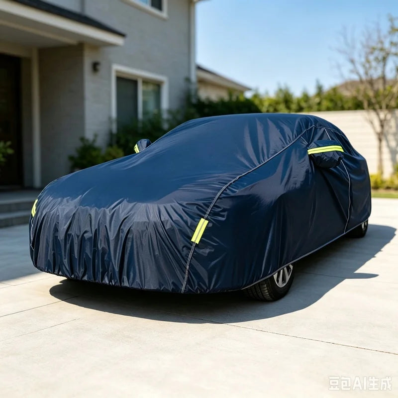 S-XXL Full Sedan Car Cover with Zipper, Waterproof UV Resistant Auto Protector Against Sun Rain Snow