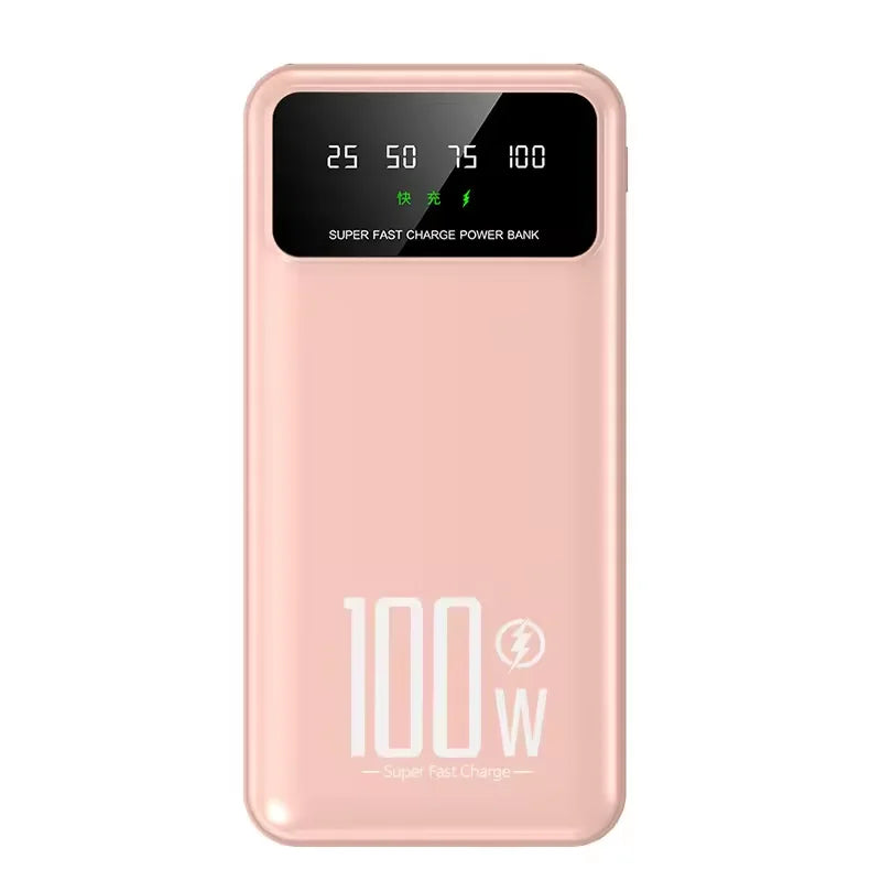 30000mAh Digital Display Power Bank  With LED Light Portable External Battery 100W High Speed Fast Charger For All Smart Phones
