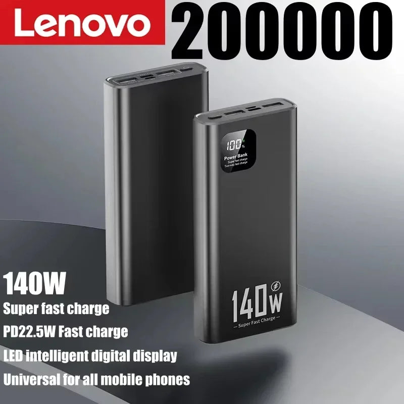 Lenovo 140W CCC Power Bank 500000mAh High Capacity Super Fast Charging Portable Battery Charger for iPhone 12-17 Samsung 2026 Car Mobile World
