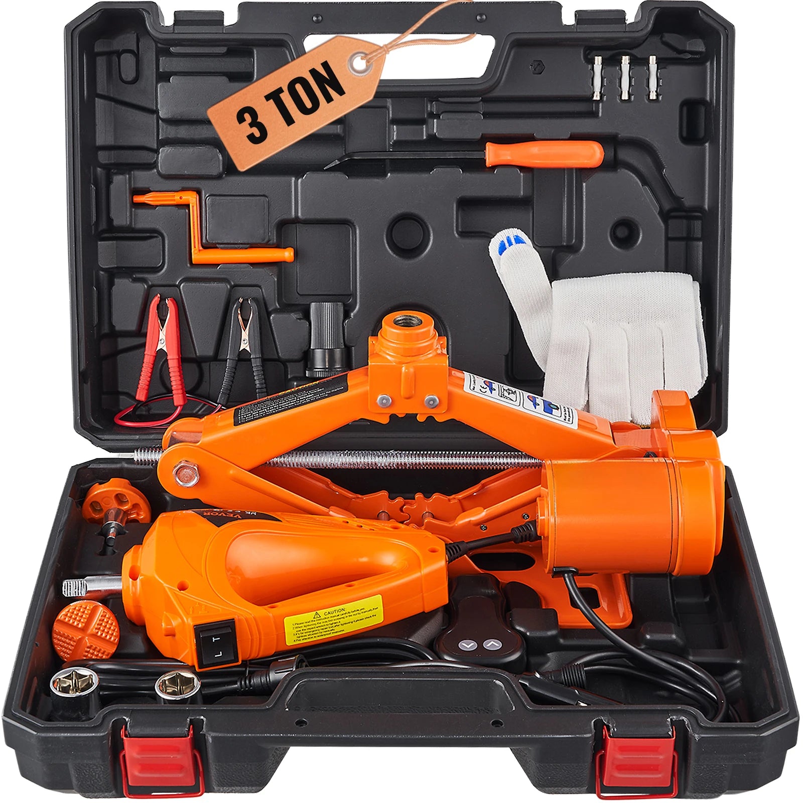 SucceBuy Electric Car Jack 3T Scissor Jack with Electric Impact Wrench 12V Portable Car Jack Lifting for SUV Truck Tire Change CM World