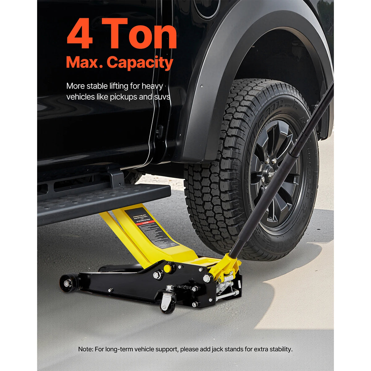 SucceBuy Low Profile Floor Jack 4 Ton Capacity with Dual Pistons Lift Pump Hydraulic Trolley Car Lift for Sport Utility Vehicle