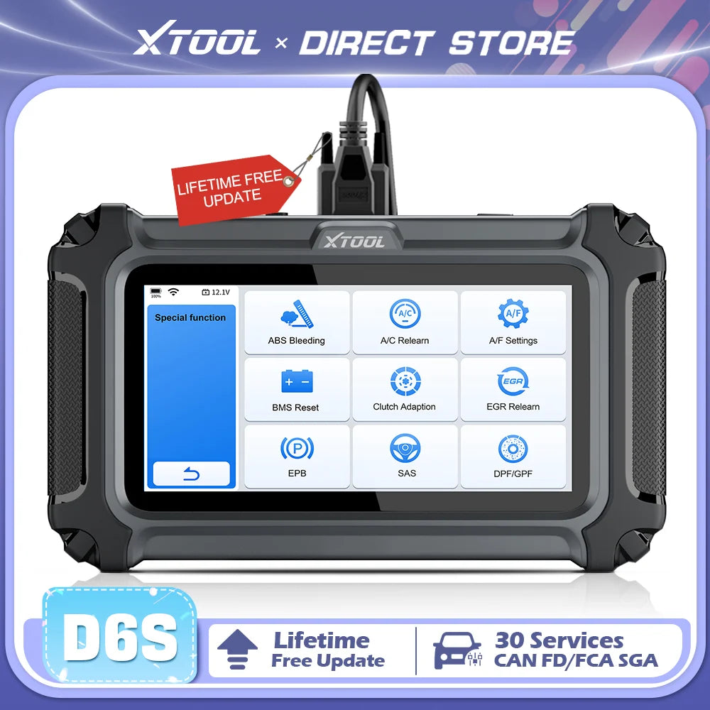 XTOOL D6S Car Diagnostic Tools OBD2 Full System Diagnostic Scanner 30+ Reset Services FCA Autoauth CAN FD Lifetime Free Update