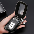Visual Mirror Key Case Men & Women Leather Car Key Bag Wallet Fashion Housekeeper Holders Key Rings Home Key Zipper Bag