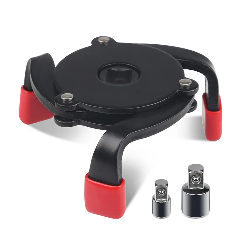 High Quality Universal 3 Jaw 3/8" Car Adjustable Oil Filter Remover Wrench Tool 60mm To 95mm 2.4" To 3.7" Auto Accessories