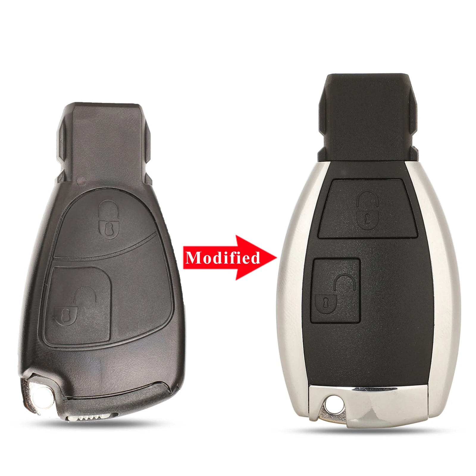 jingyuqin 2/3/4 Buttons Car Key Shell For Mercedes Benz B C E ML S CLK CL Modified Replacement Smart Auto Key Case Upgrade CM World