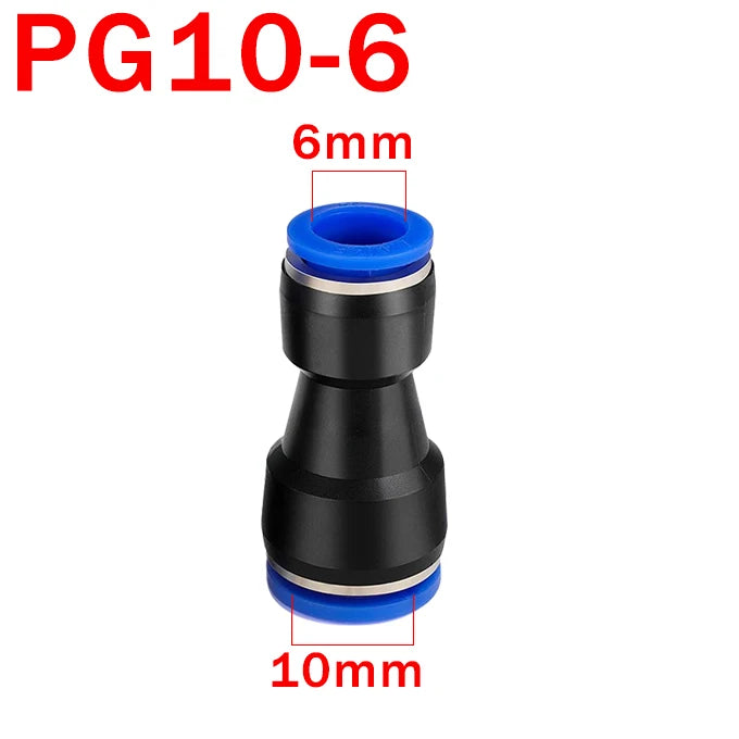 10PCS Pneumatic Fittings Quick Air Connector Hose Fitting Plastic PU PG 4mm 6mm 8mm 10mm 12mm Push Into Tube Pluglug