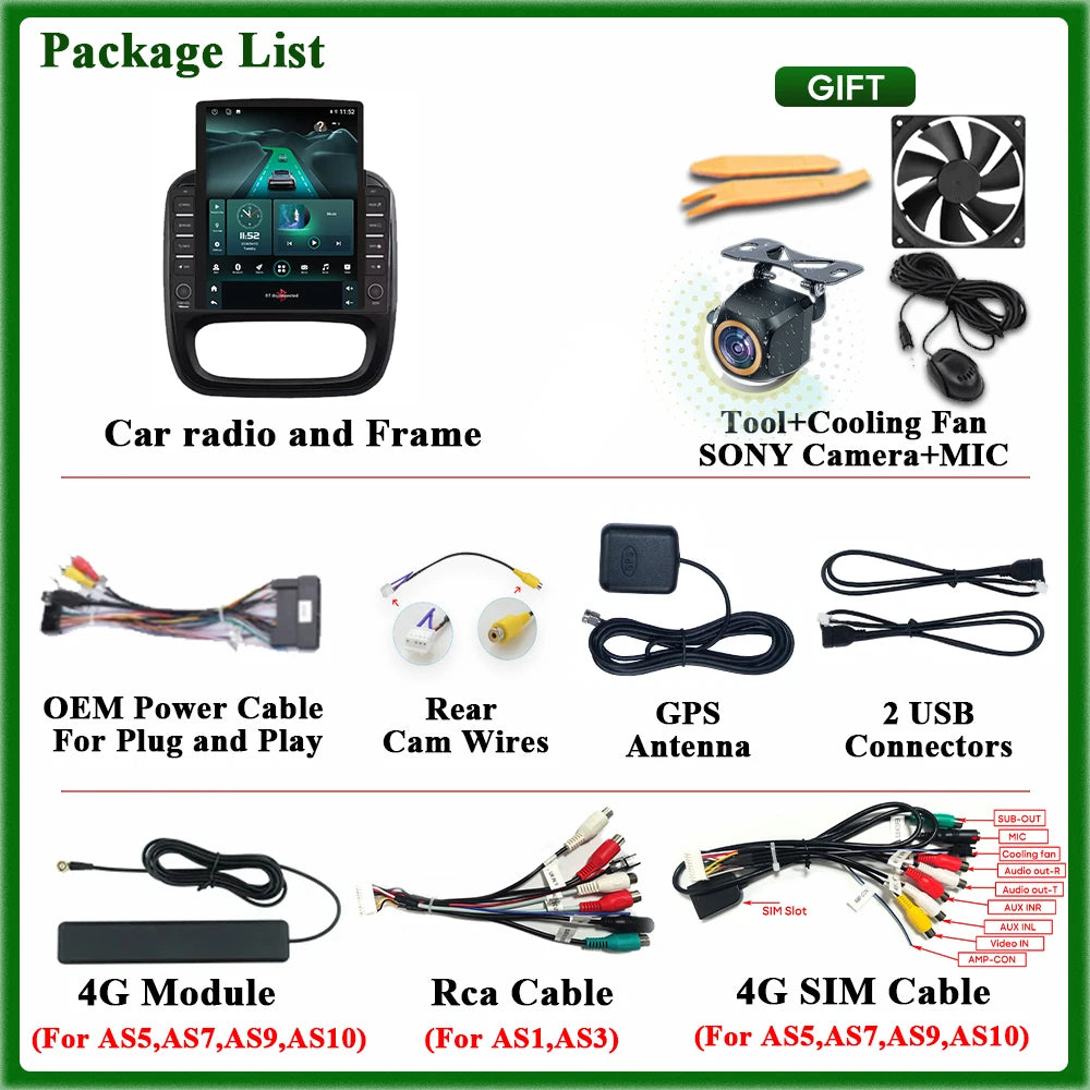 Car Radio Carplay For Renault Trafic 3 14-21 For Opel Vivaro B Android Auto Car Monitor Android 16 Navigation GPS No 2din 4G BT