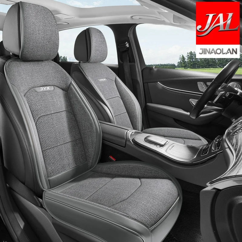 Front Row 2-Piece Luxury Linen Car Seat Covers, Comfortable and Breathable for All Seasons, Easy to Clean, Suitable for Sedans, SUVs, and Trucks