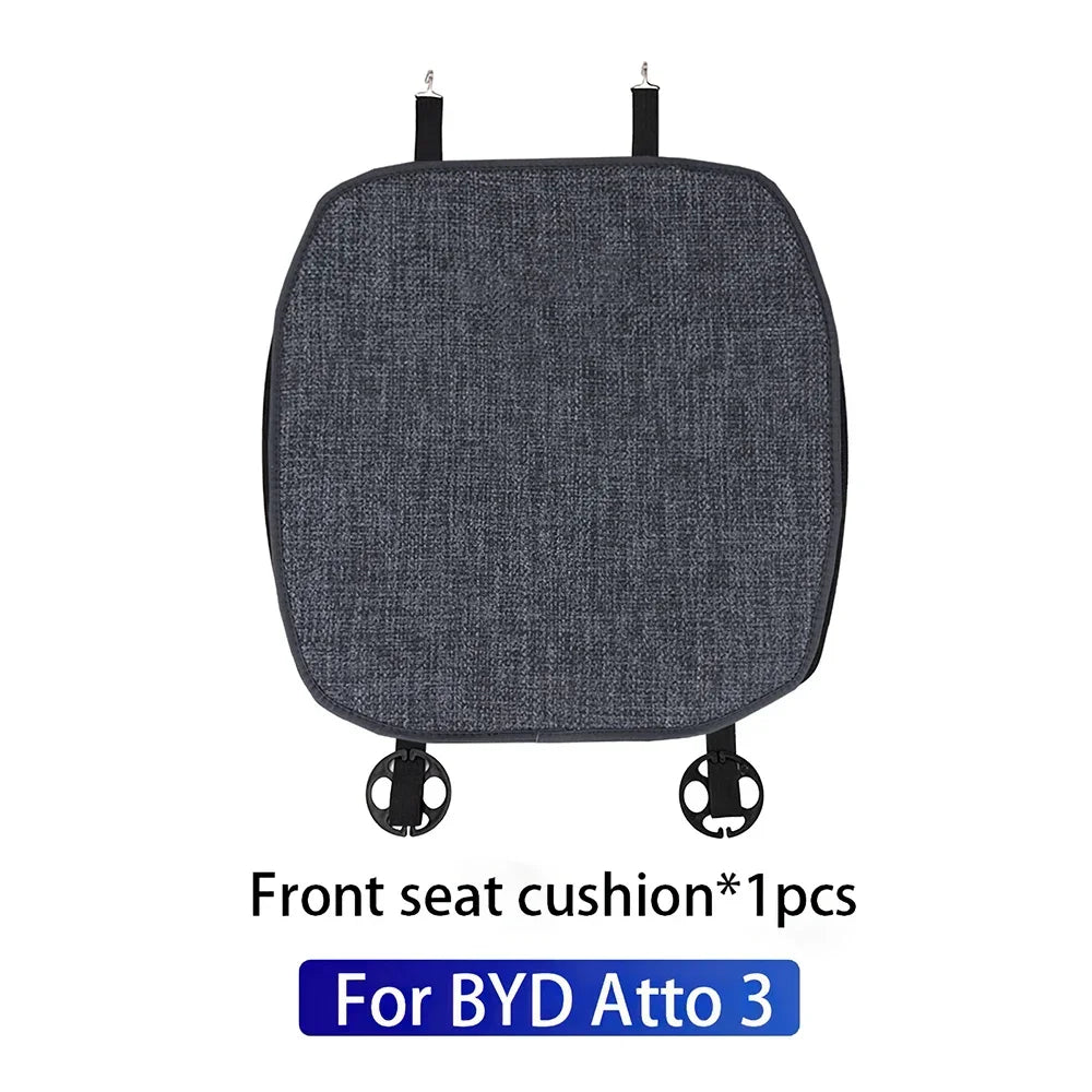 Breathable Linen For BYD Atto 3 Yuan Plus Tang Han Dolphin EV 2021 2022 2023 2024 Car Seat Cushion Protect Mat High Accessories