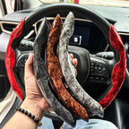 D-shaped,Round Car Steering Wheel Cover Peach Wood Grain Retro Style Modified Steering Wheel Styling Anti-slip Accessories 2025 CM World