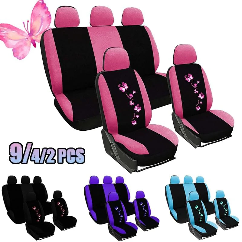 Universal Car covers Car Seat Protect for Men Women Car Seat Covers Butterfly Embroidery Fit Most Car Seats Styling Car Mobile World