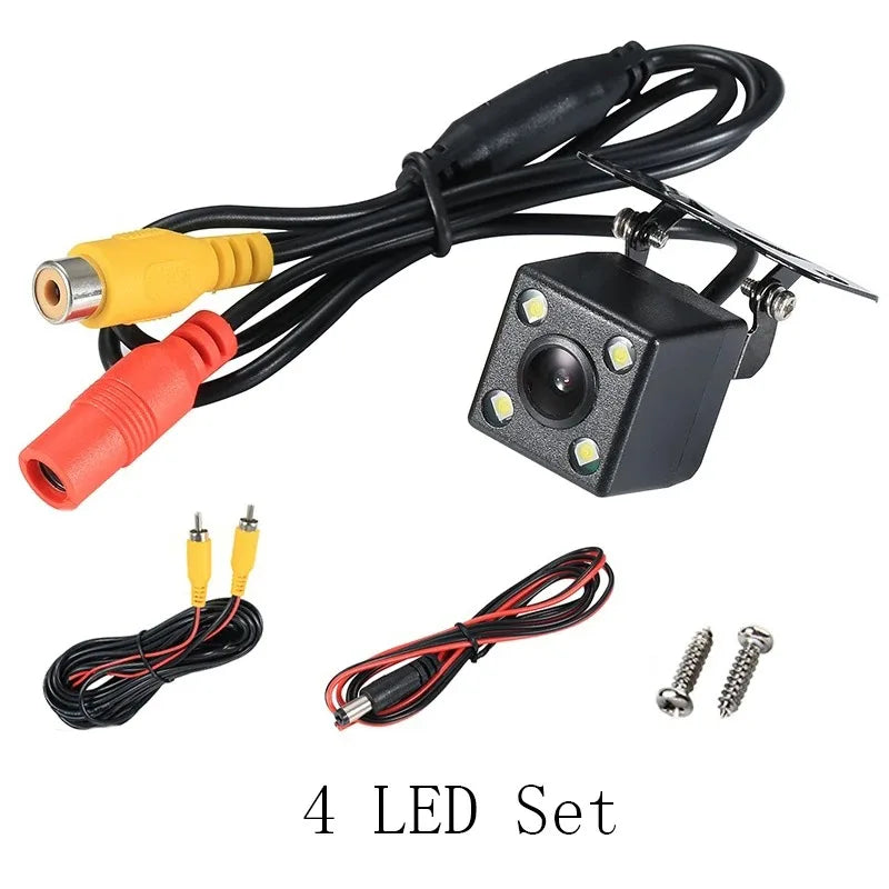 Car Rearview Camera HDWide Angle Rear View Video Vehicle Camera Backup Reverse Camera 12/4/8LED Night Vision Parking Camera