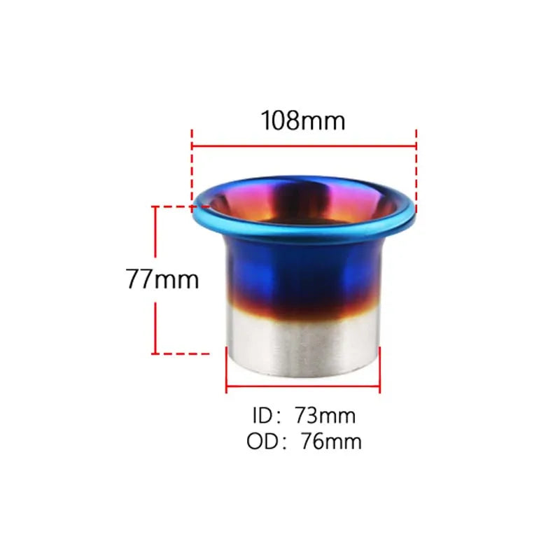 3'' 3.5'' 4'' Stainless Steel Blue End Cold Air Intake System Velocity Stack Kit Turbo Horn Funnel Kit