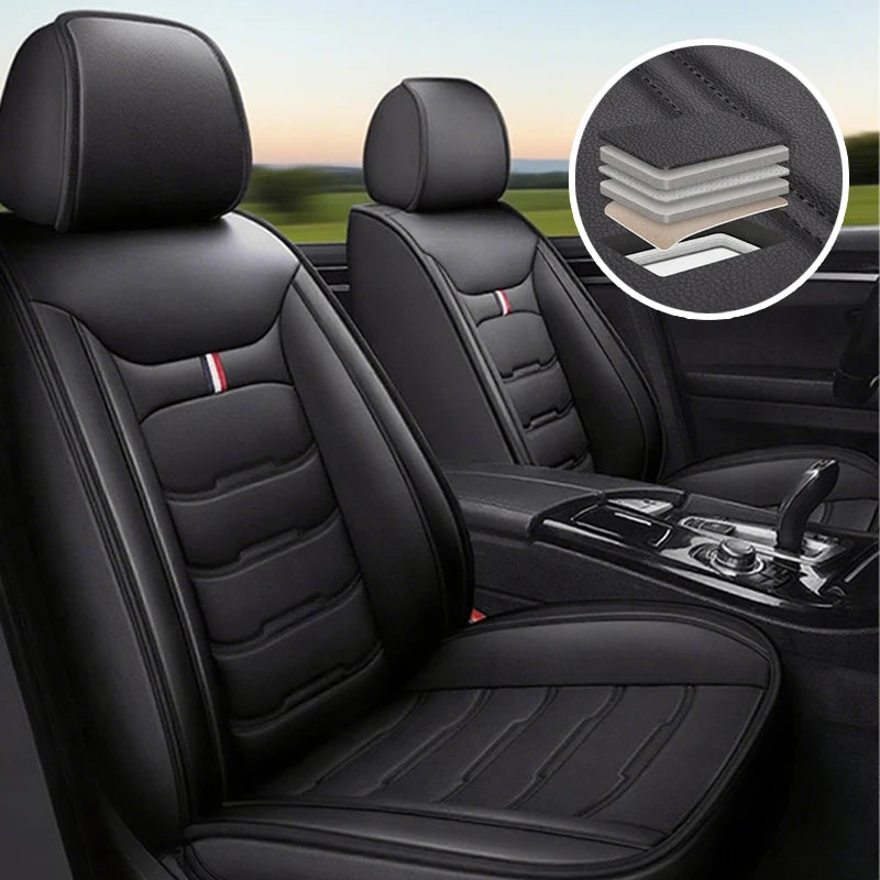 Universal All Inclusive Seat Cover Full Leather Car Seat Protector Cushion Single Driver And Passenger All Season Accessories