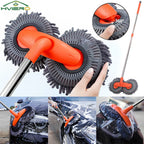 1X Car Cleaning Wash Multipurpose Kit Microfiber Brush Mop Sponge Wipe Auto Home Tools Universal Clean Accessories Yellow Gray CM World