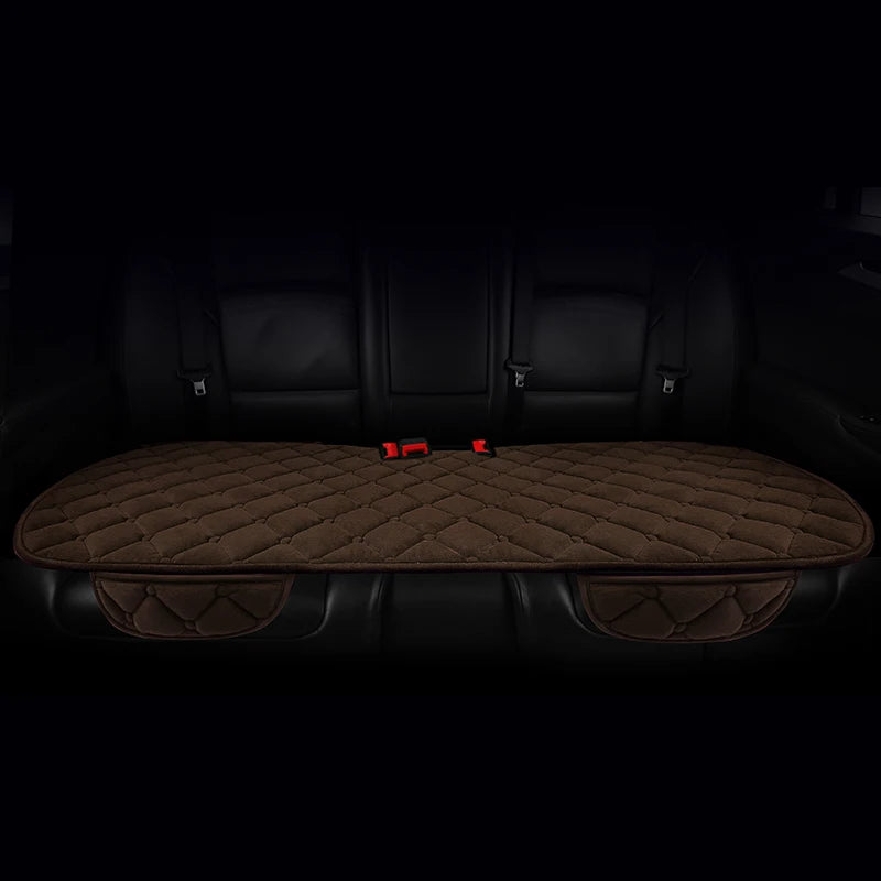 Thickened car seat cushion plush short plush anti slip warm seat cushion seat three piece set winter universal plush winter CM World
