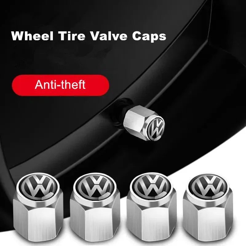 New 4/5pcs Metal Car Wheel Valve Caps Stem Covers for VW Volkswagen Golf Polo Passat Tiguan Touran Jetta Accessories