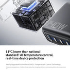 Anker 140w Gan Charger Pd 100w Multi Port Digital Display Ai Temperature Control Fast Charging For Macbook Laptop Phone Tablet
