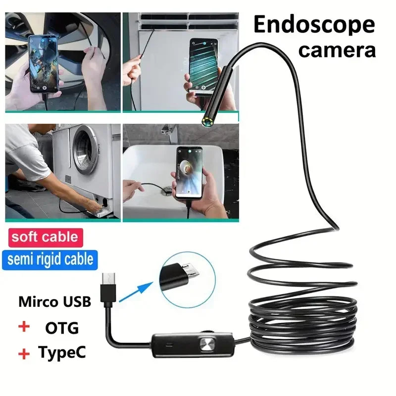 Mini HD Endoscope Camera Waterproof IP67 Industrial Camera Endoscope for Android Phone Camera, Pipe Inspection, Industrial, Auto CM World