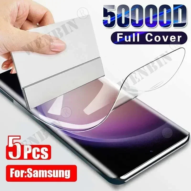 5Pcs Hydrogel Film For Samsung S26 S25 S24 S23 Ultra Plus S25 FE Full Cover Screen Protector For Samsung A56 A55 A36 A35 A26 A16 Car Mobile World