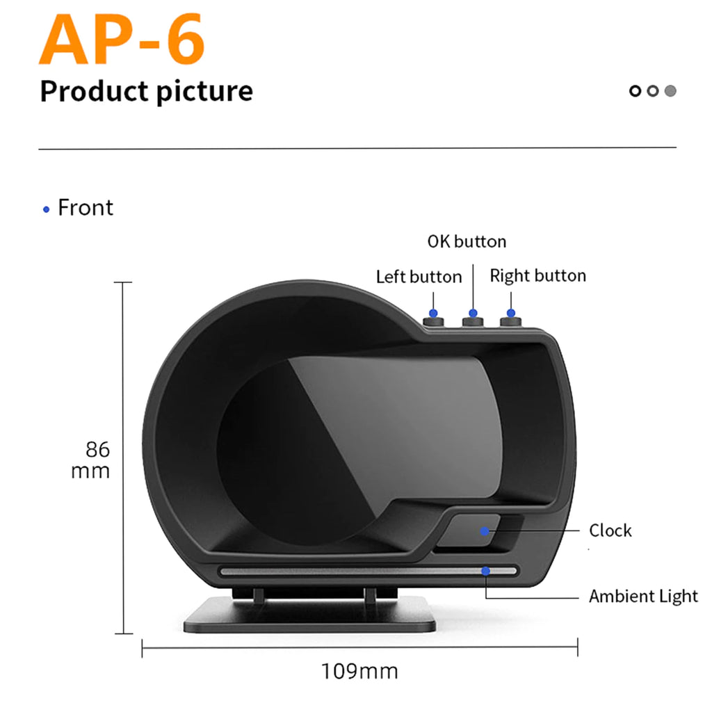 Car Head up Display, Gauge High Definition Speedometer Car Diagnostic Tool OBDⅡ+GPS Smart  OBD Fault Code Elimination CM World