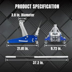 Floor Jack 1.5 Ton 3000 lb Ccity Aluminum and Steel Hydraulic Low Profile Car Jack with Dual Piston Quick Lift Pump Lightwght R CM World