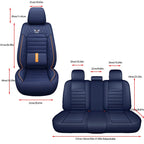 5-seat universal car seat cover, new nappa leather ice silk fixed lumbar support, four-season universal, suitable for most cars CM World