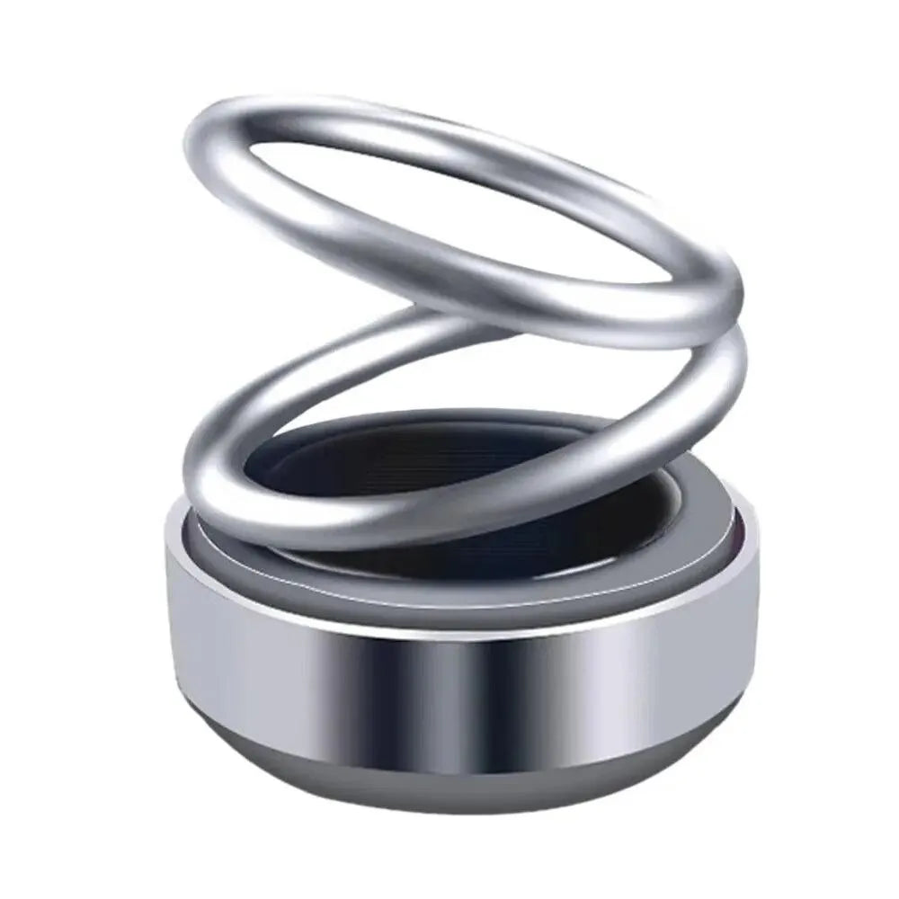 Solar Energy Vehicle Aromatherapy Rotating Double Ring Suspension Car Air Freshener Eliminate Odor Purify Air
