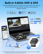 Upgrade AZDOME M550 Pro Dash Cam 4K Front Dashcam Auto 5.8Ghz Wi-Fi GPS G-sensor Car DVR 6 IR Night Vision Parking Monitor Car Mobile World
