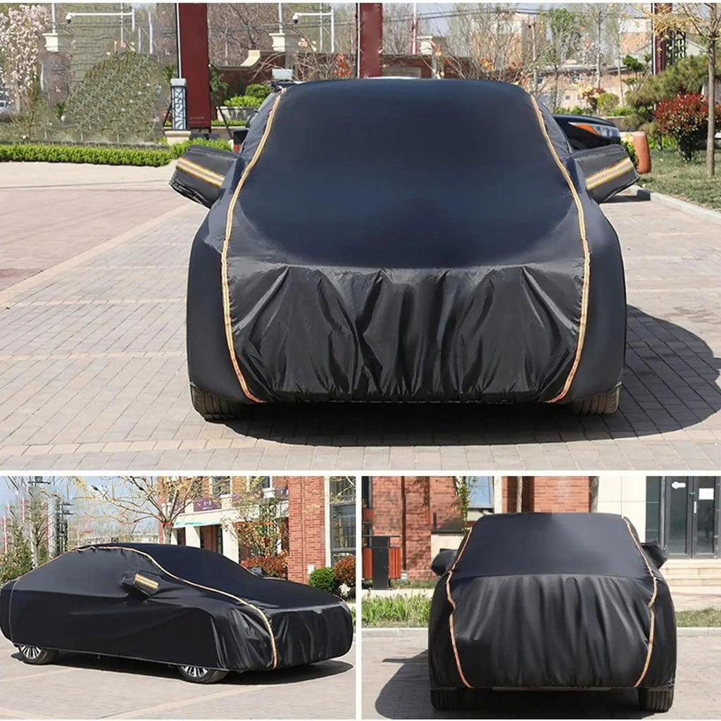 All Weather Waterproof Car Cover Heavy Duty Full Coverage Protection from Rain Sun Snow & Dust for Outdoor Parking & Long Term CM World