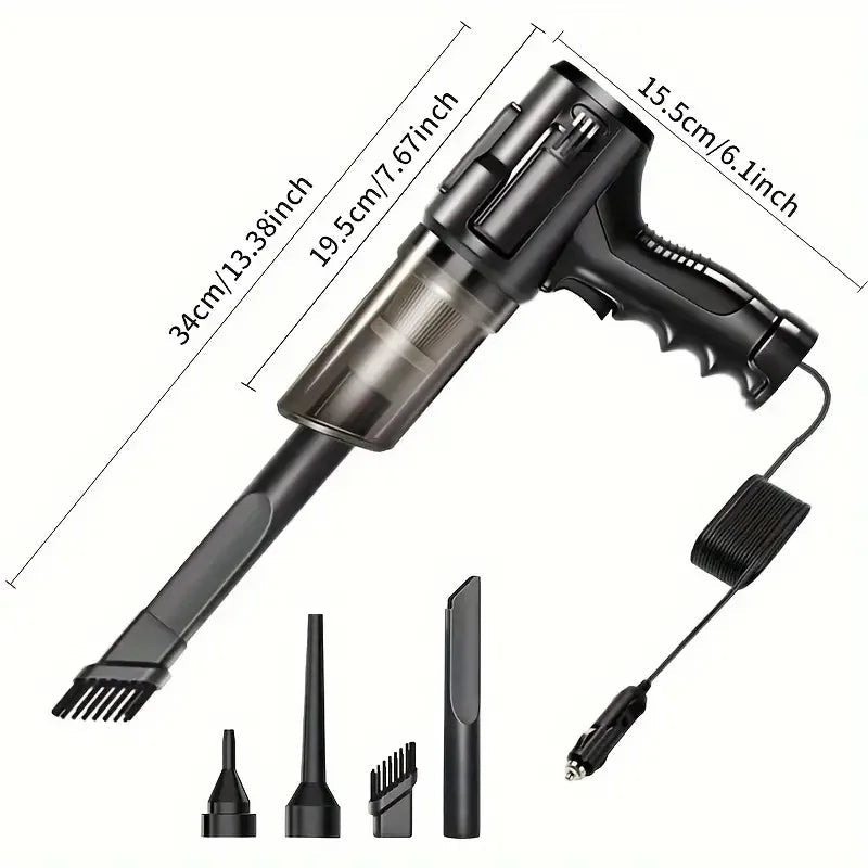 1 wired handheld vacuum cleaner, 12V cigarette lighter power supply, 100W high-power portable car mini vacuum cleaner CM World