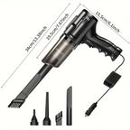 1 wired handheld vacuum cleaner, 12V cigarette lighter power supply, 100W high-power portable car mini vacuum cleaner CM World