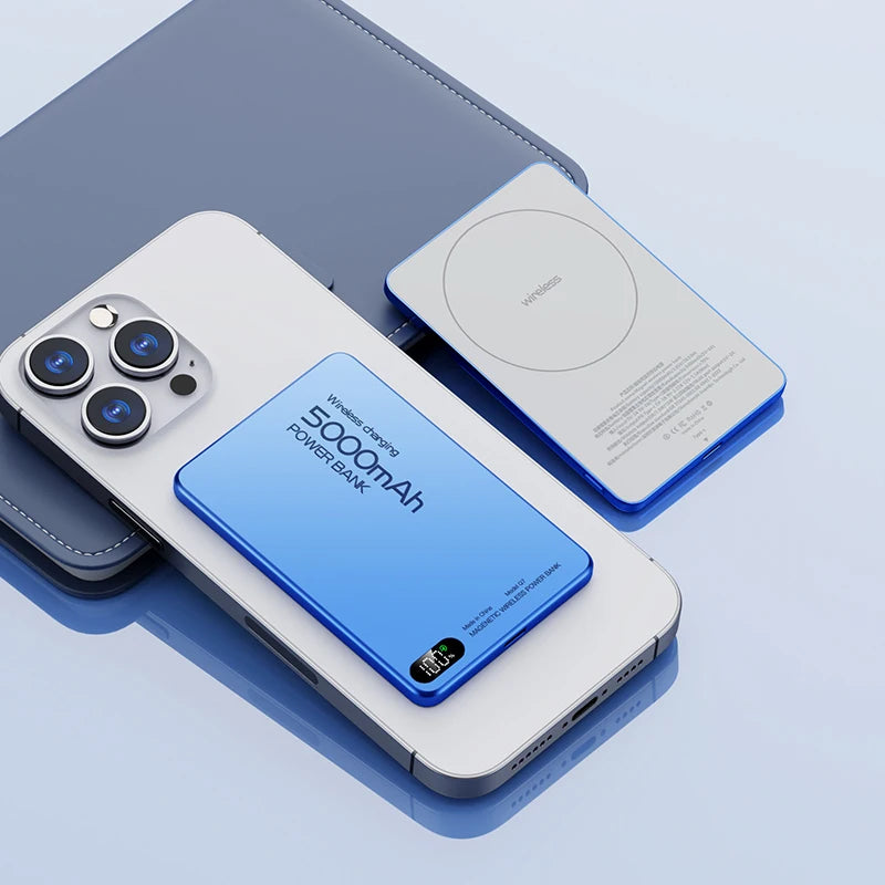 New Qi Original Alloy Powerbank Backup Battery For iPhone 16 15 14 13 12 Wireless Fast Charger Magnetic Power Bank For Magsafe