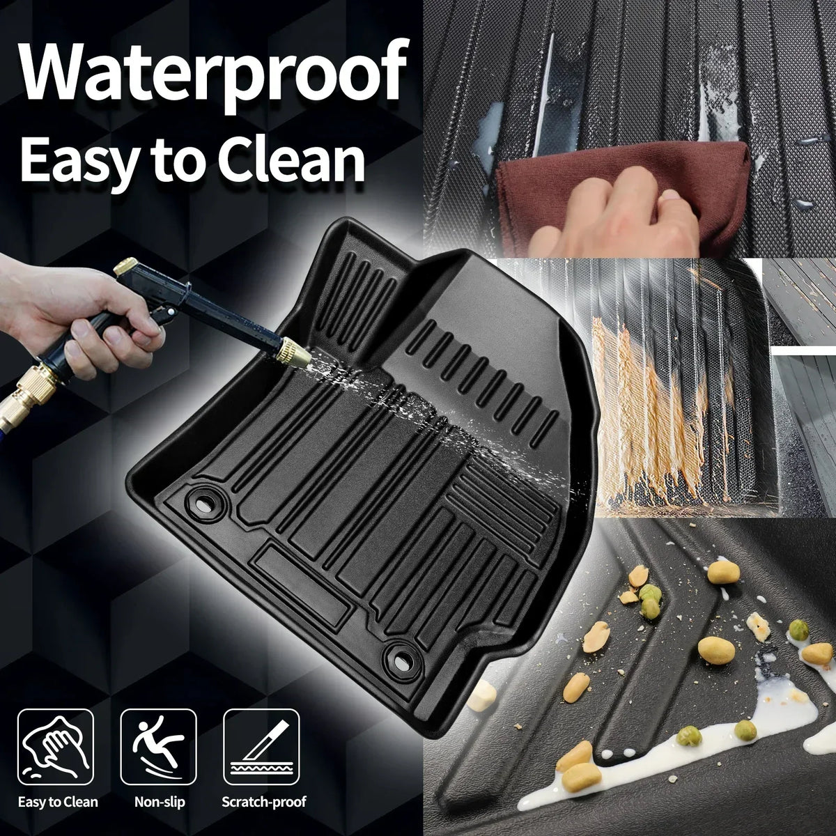 for Chevrolet Tahoe / Suburban / GMC Yukon 7Seats 2021-2025 TPE Car Floor Mats Waterproof Non-Slip Easy Clean Accessories