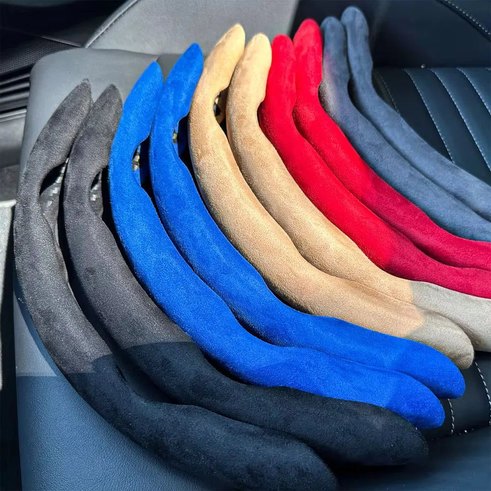 2025 Winter NEW Car Steering Wheel Cover Gearshift Handbrake Cover Protector Decoration Warm Super Thick Plush Auto Accessories CM World