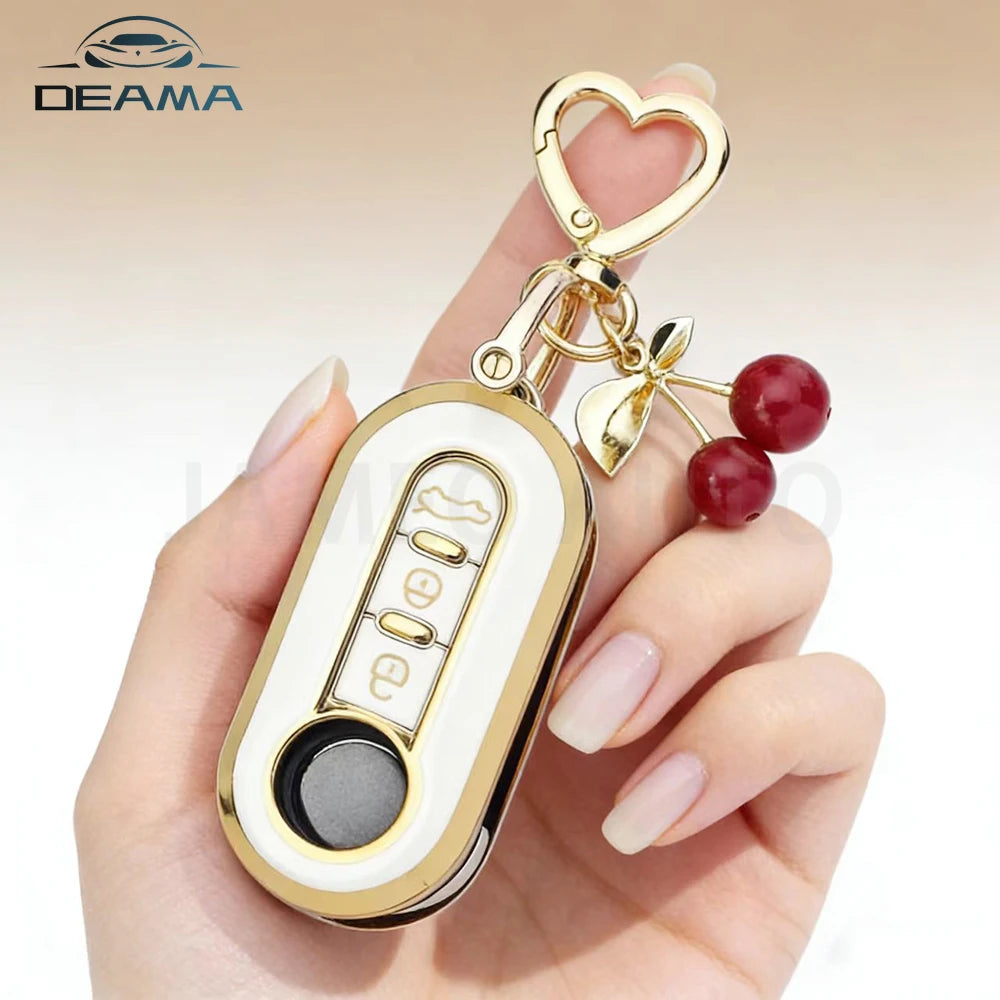For Fiat Ducato 500 500L Panda Grande Punto Lancia Musa Accessories Keychain Holder Shell Car Remote Key Case Cover Protector