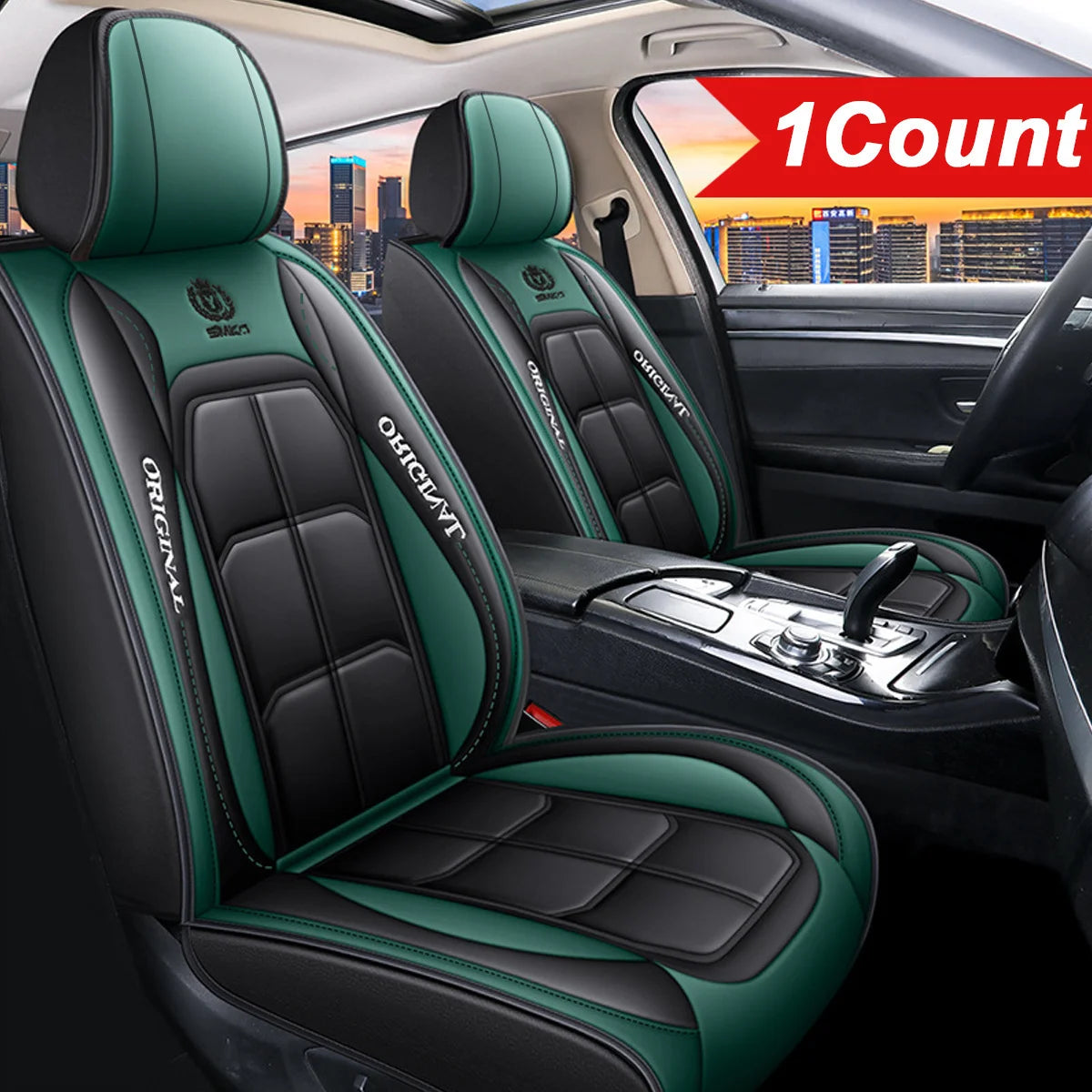 1pc Car Front Driver Seat Cover Premium PU Leather Auto Seat Cushion Full Wrap Protection Non-Slip Seat Cover