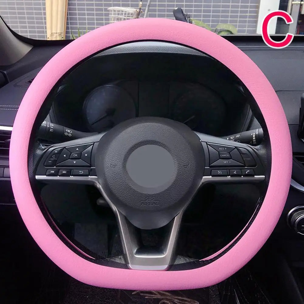 19 Color Car Silicone Steering Wheel Cover For Summer Fashion Sweat Absorbent Non-slip Handle Cover General DIY Parts CM World