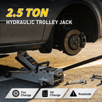 Nilight 2.5 Ton Floor Jack, Low Profile Hydraulic Trolley Car Jack With 360° Swivel Lifting Arm, Heavy Duty Steel Service Jack