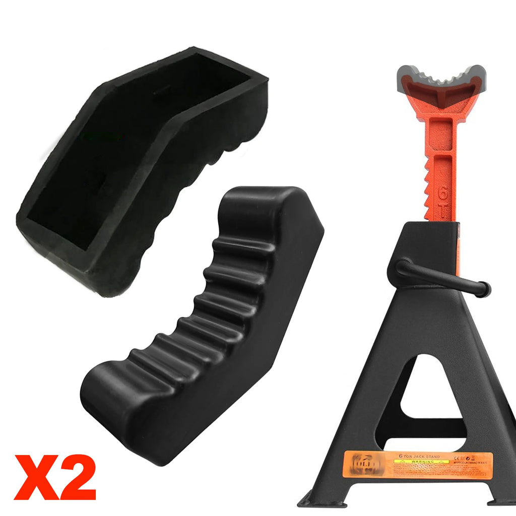 2PCS Universal Car Rubber Slotted Jack Stand Pad Lift Pads Adapter Repair Tool 3 / 6 Ton Frame Stand Rail Pinch Adaptor Black CM World
